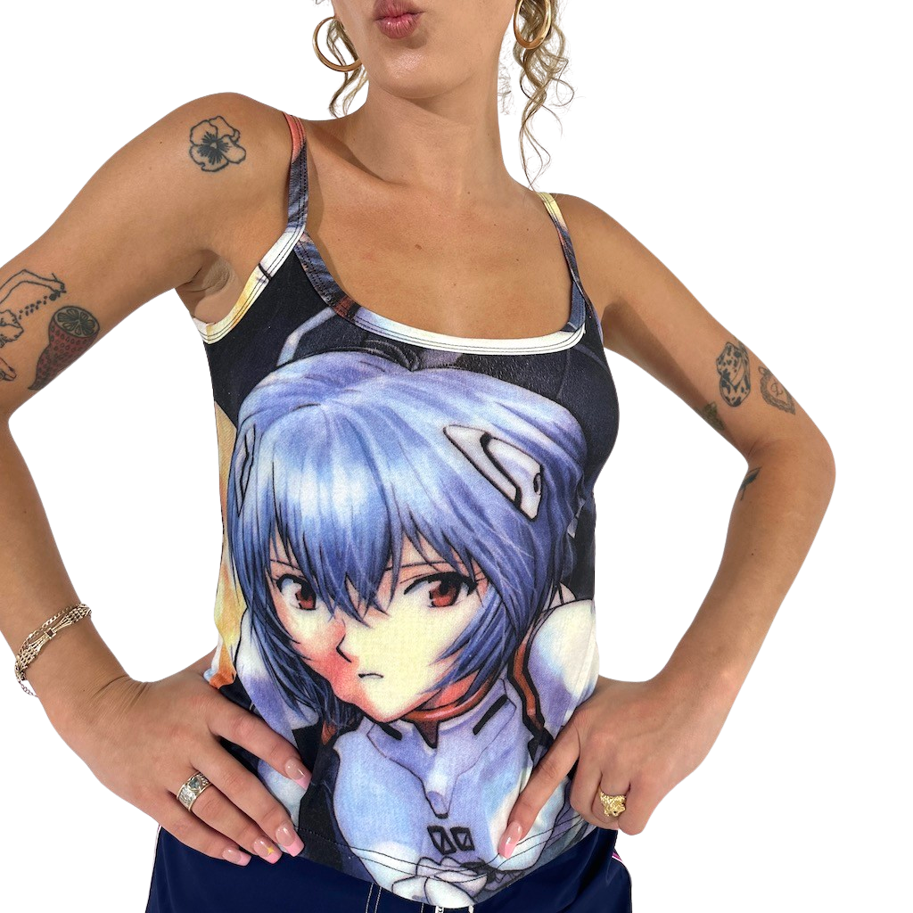 90s Anime  Rei Ayanami  Light Blue SInglet top