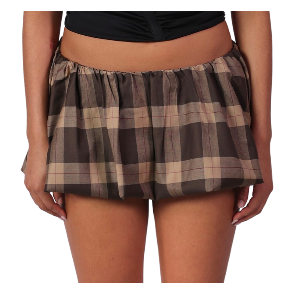 Bubble Skirt Choc Plaid