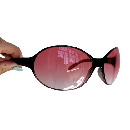 Red Gradient Raver Round Lense Sunglasses