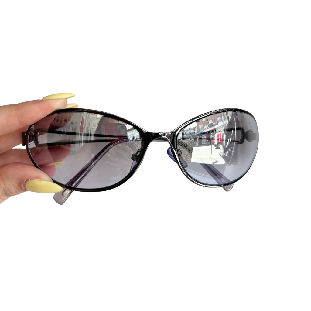 Purple Round Reflective Vintage Sunglasses