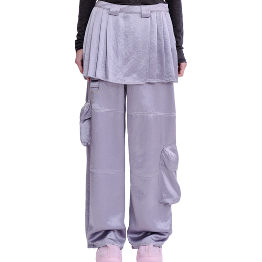 Grey Clover Skirt Cargo Pant