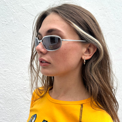 90s Silver Chrome Round Vintage Sunglasses