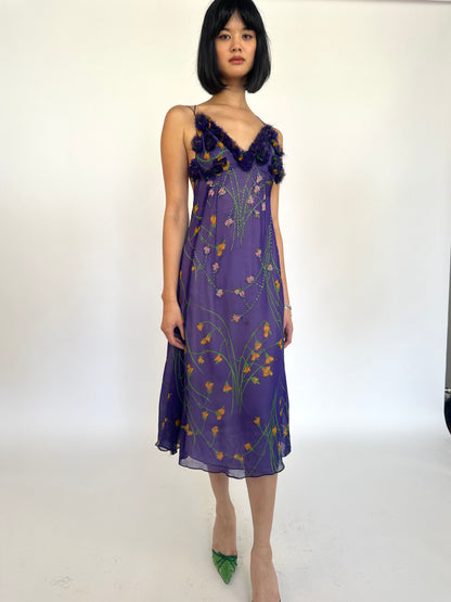 Violet Floral Vintage Dress