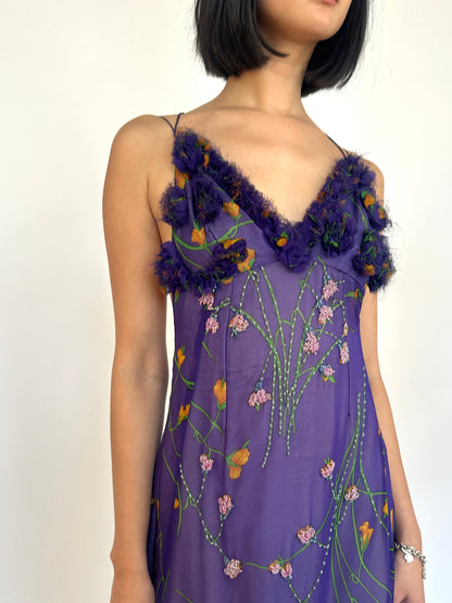 Violet Floral Vintage Dress