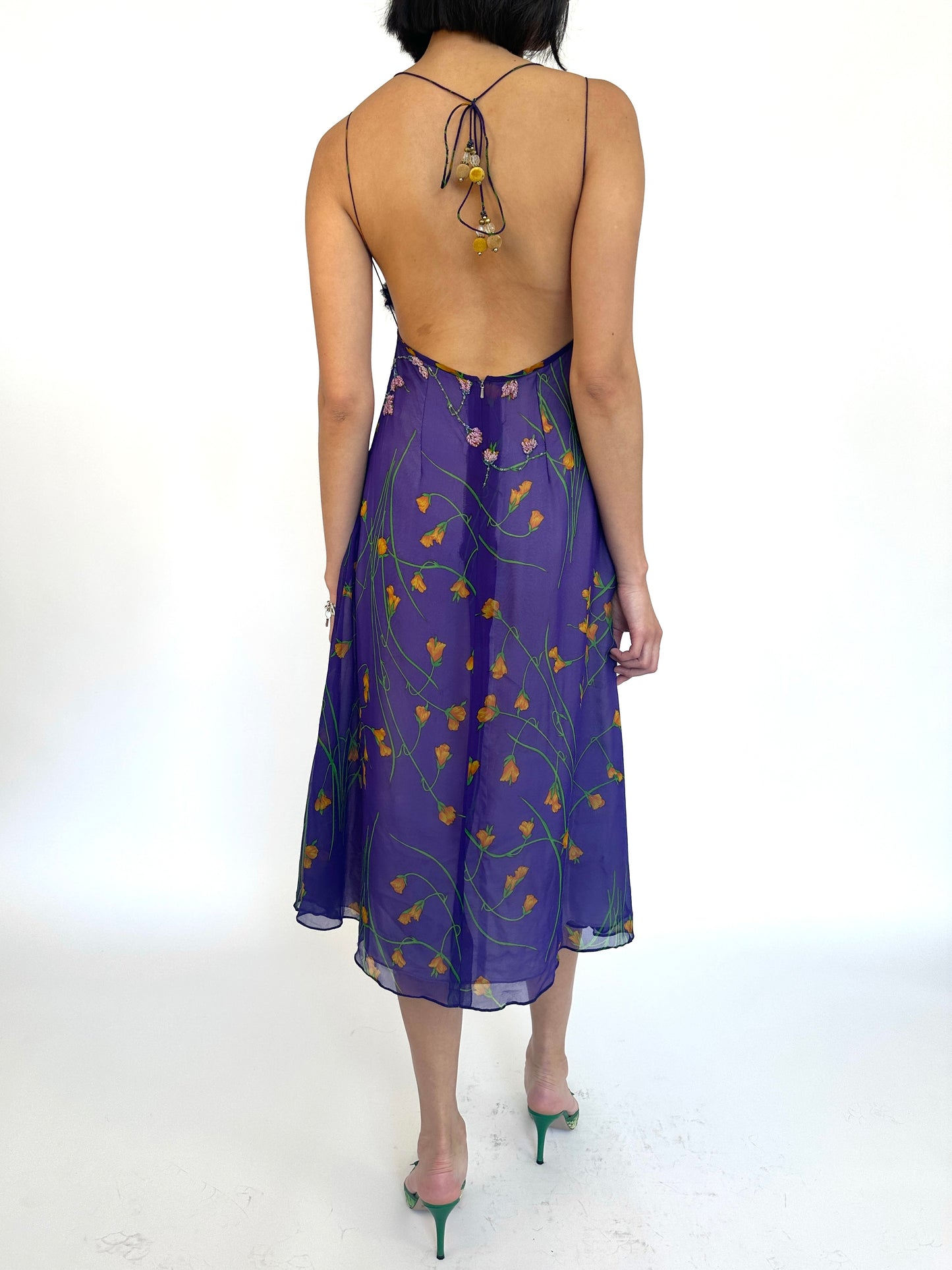 Violet Floral Vintage Dress