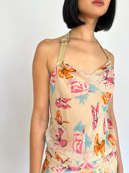 Silk Butterfly Vintage Dress