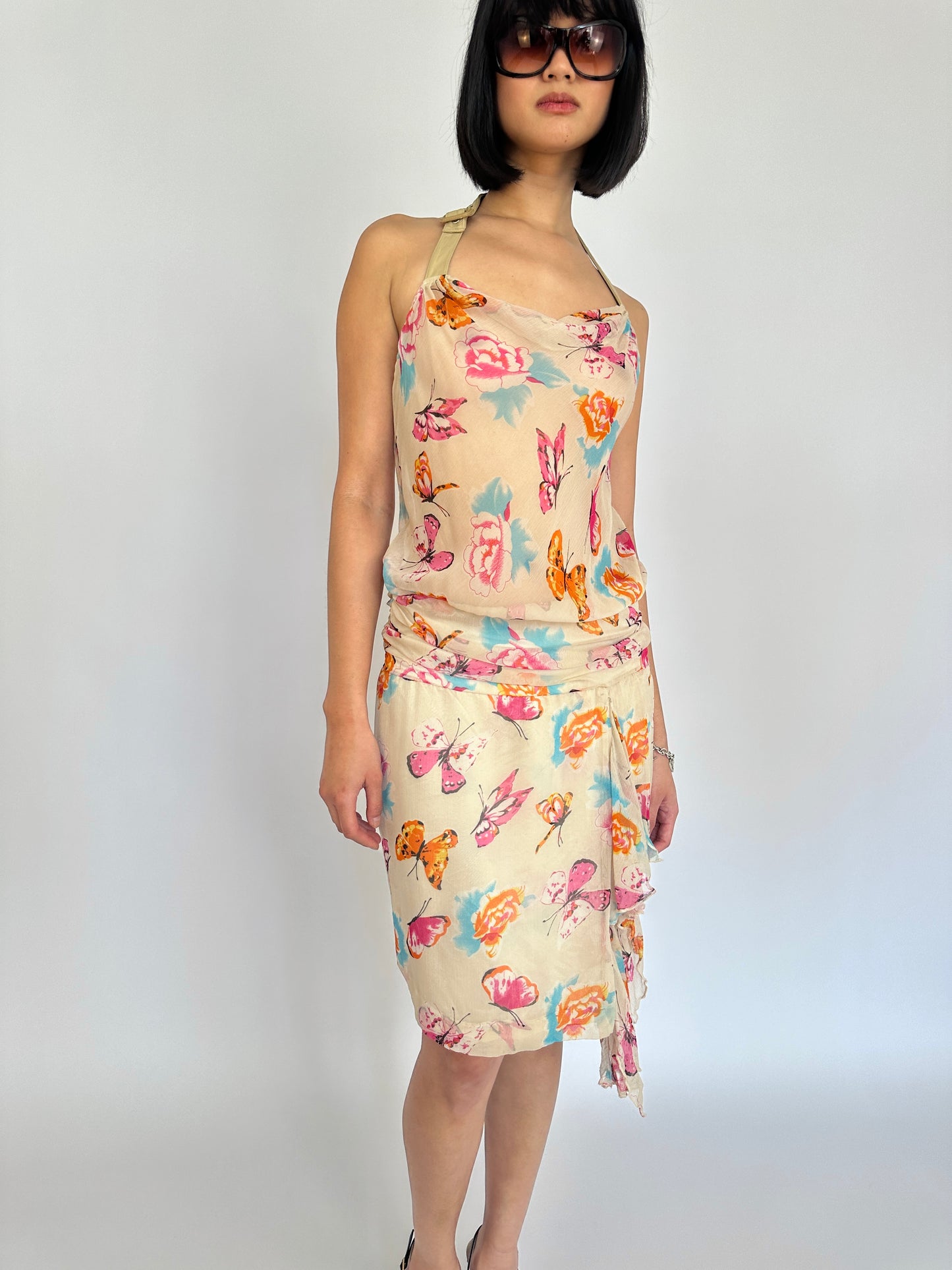 Silk Butterfly Vintage Dress