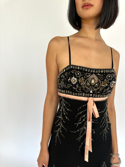 Dainty Whimsical Beaded Vintage Dress