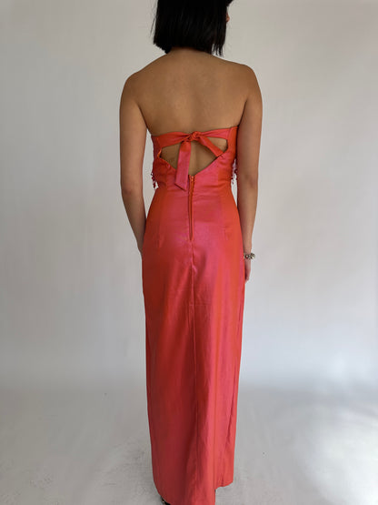 Iridescent Sunrise Strapless Vintage Dress