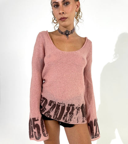 Digital Mohair Knit Sweater Dress