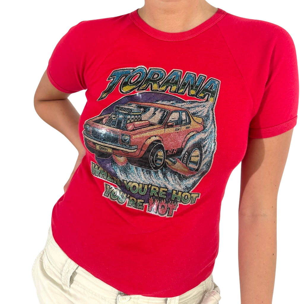 Torana Car Vintage Glitter Ringer Tee