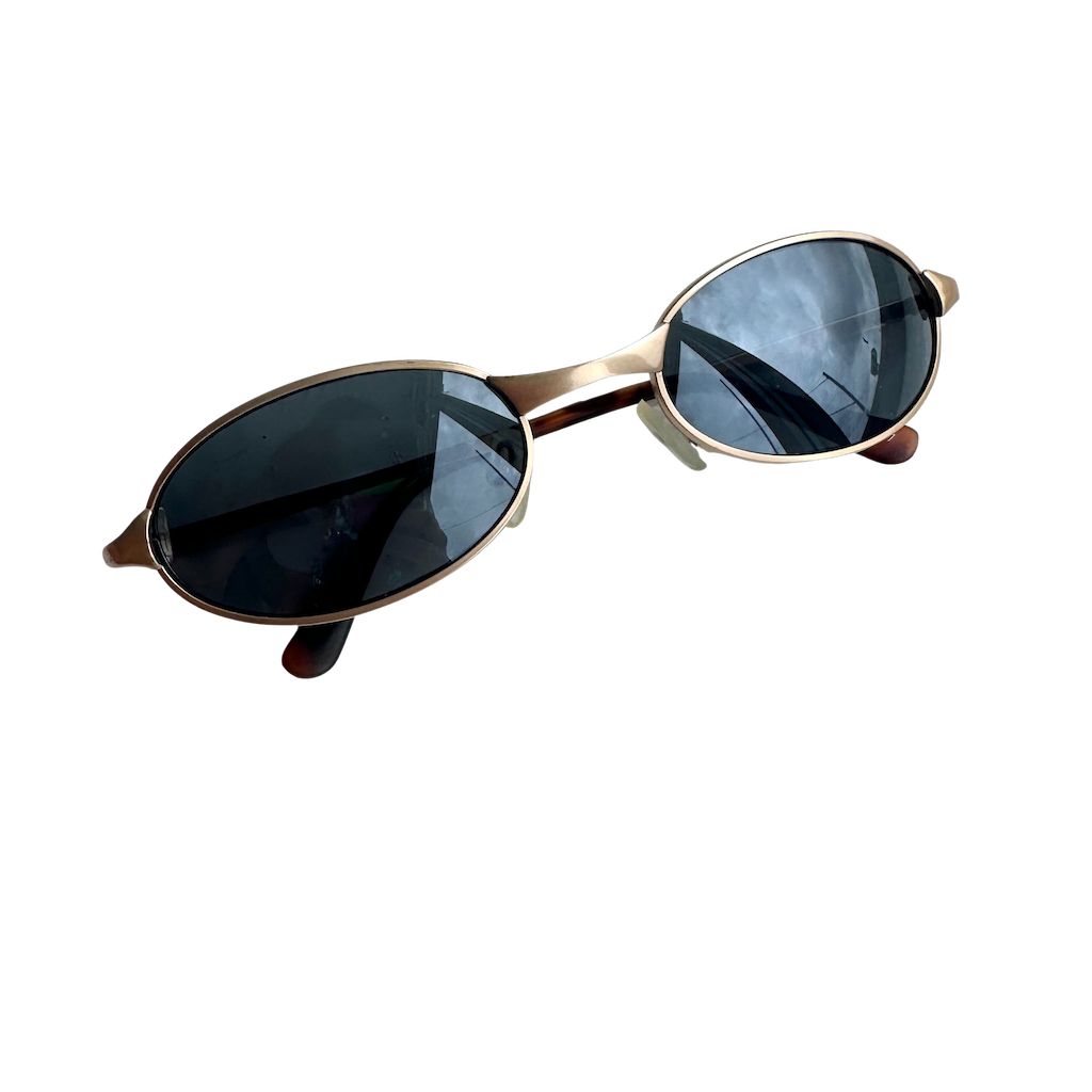 90s Gold Round Vintage Sunglasses