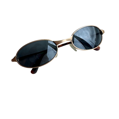 90s Gold Round Vintage Sunglasses