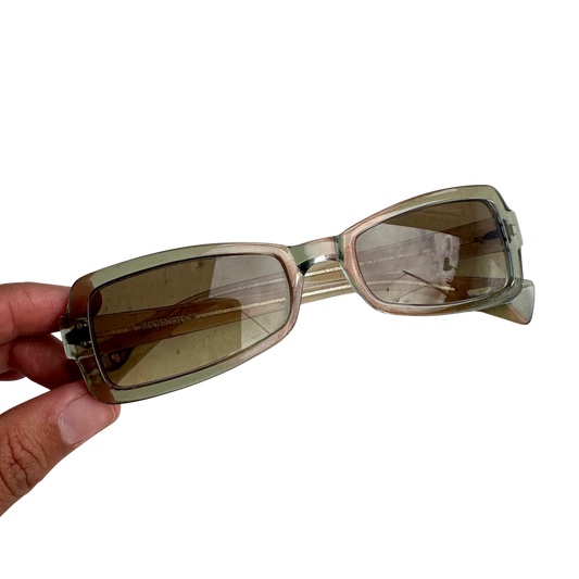 Goldish Green Tinted 2000s Vintage Sunglasses