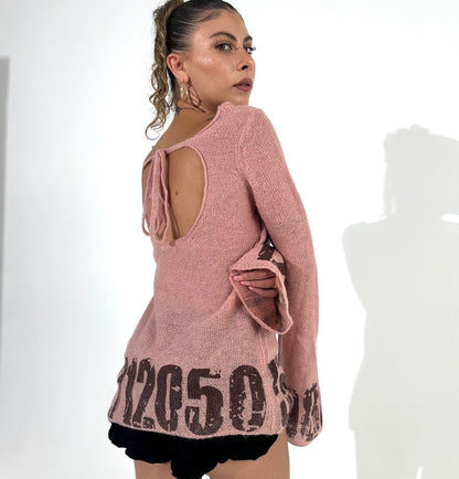 Digital Mohair Knit Sweater Dress