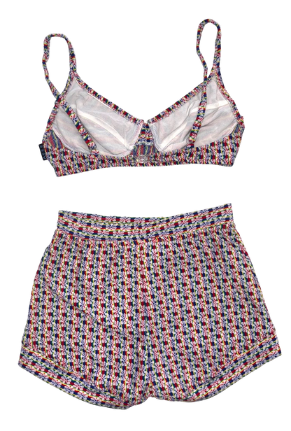 90s Colourful Textured Swim Bikini Set