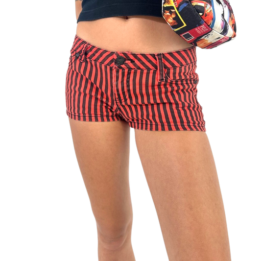 Red Striped Micro Shorts