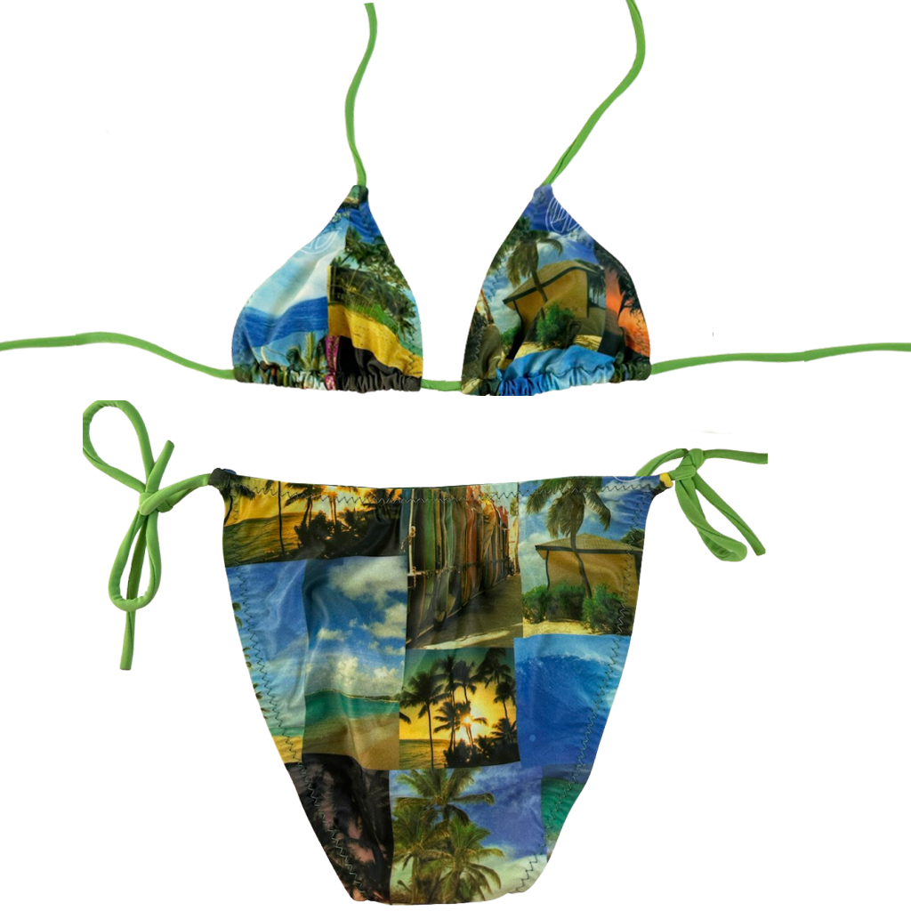 2000s Beach Scene Tropical Bikini