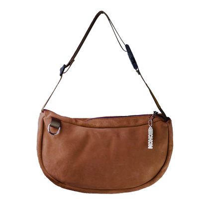 Everyday Suede Slouch Bag - Brown/Shearling