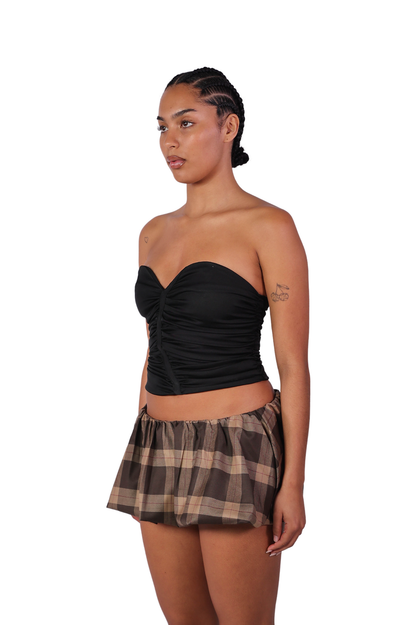 Bubble Skirt Choc Plaid