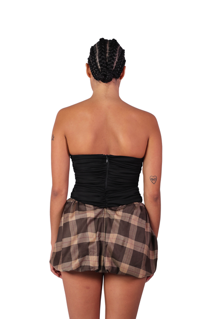 Bubble Skirt Choc Plaid