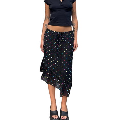 Chiffon Polka Dot Midi Skirt