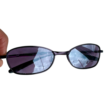 2000s Metallic Purple Small Sunglasses